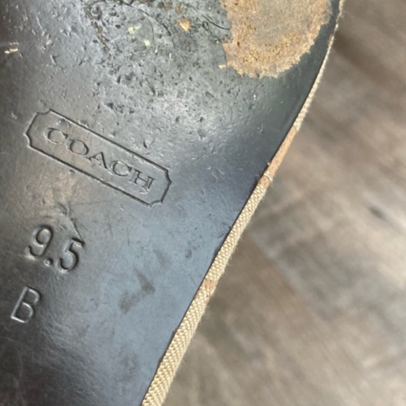 Coach Reddish Orange Flats with Gold Buckles - Picture 7 of 7